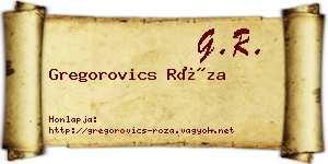 Gregorovics Róza névjegykártya